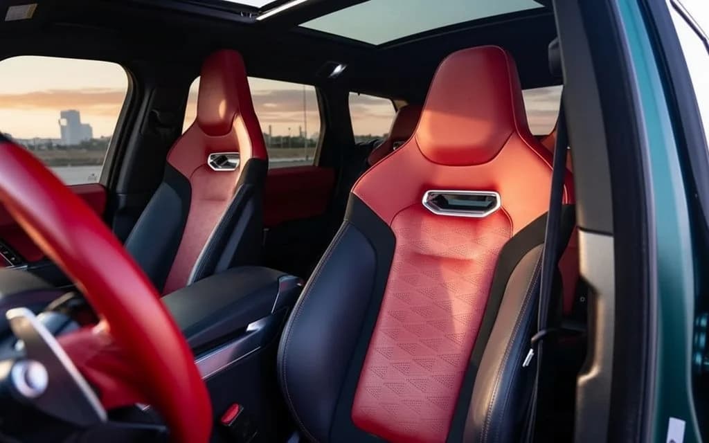 LandRover RangeRoverSvr 2022 leather seats and cabin – rental in Dubai