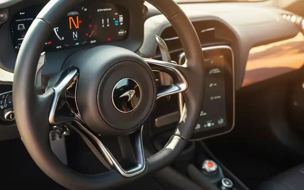 Mclaren Artura 2025 interior view showing trim – rental in Dubai