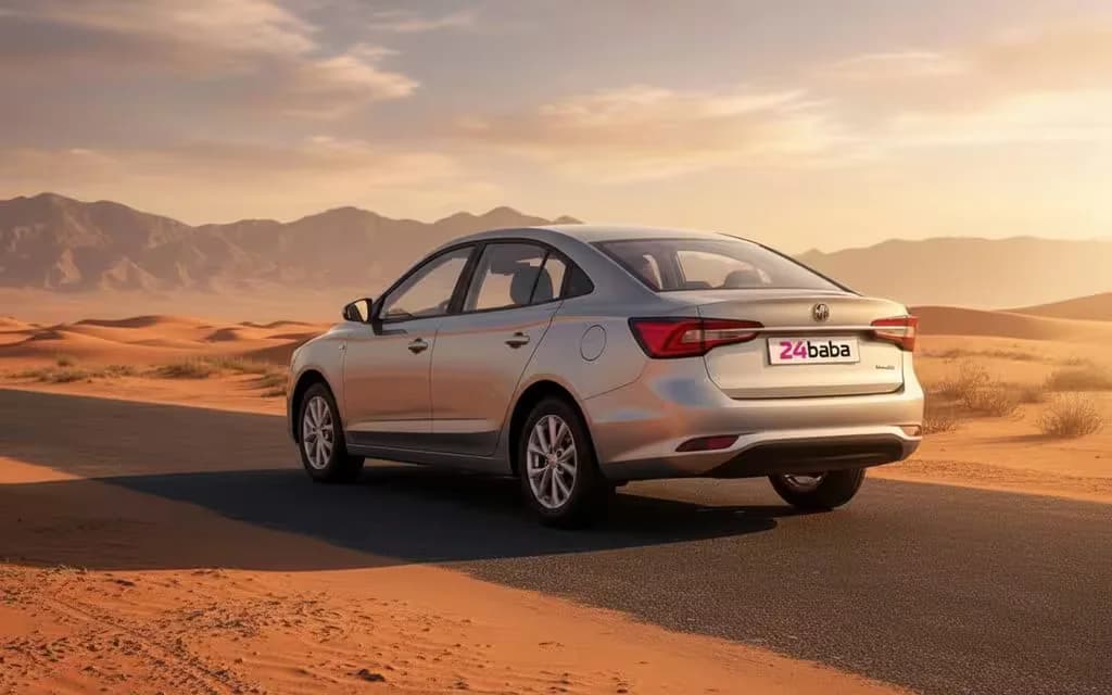 Mg 5 2025 Grey rear view showing taillights – rental in Dubai