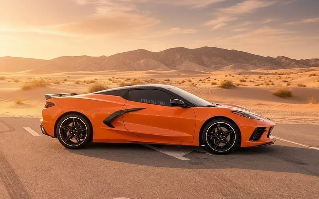 Chevrolet Corvette 2022 Orange side profile