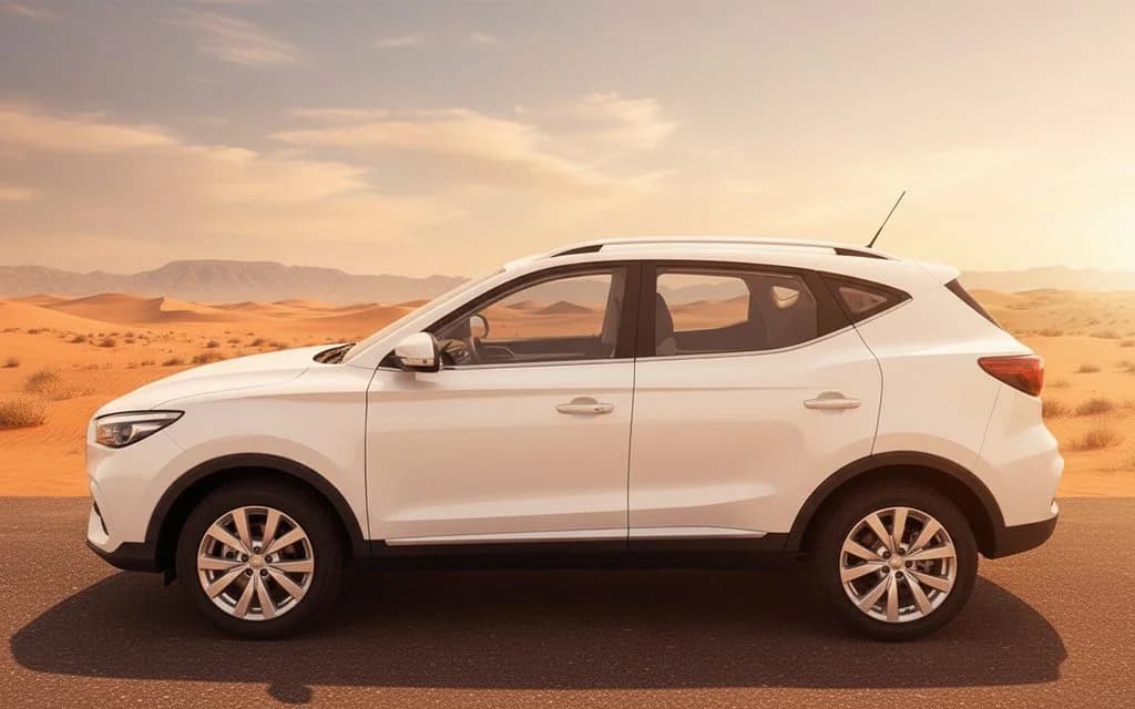 Mg Zs 2024 White side profile – rental in Dubai