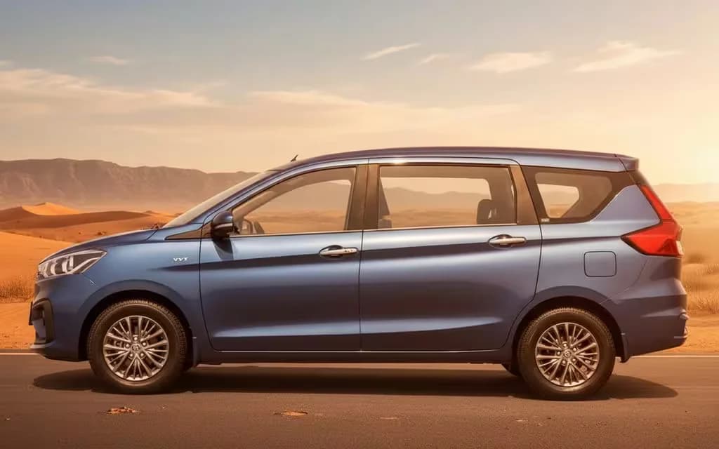 Toyota Rumion 2024 Blue side profile – rental in Dubai