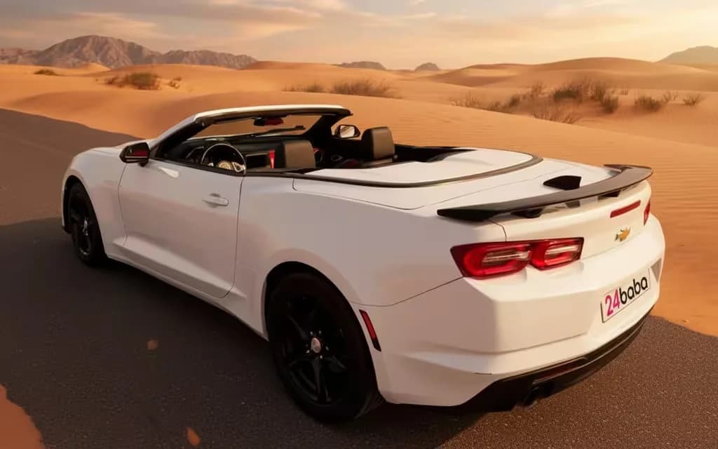 Chevrolet Camaro 2023 White rear view showing taillights