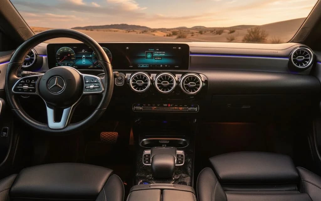 Mercedes Cla250 2020 dashboard and infotainment