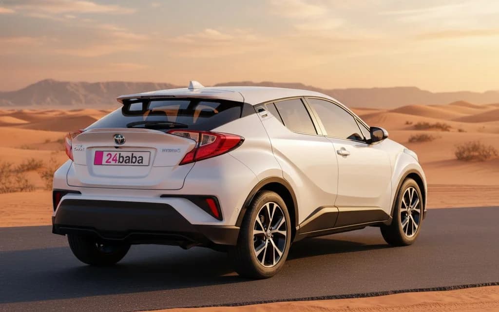 Toyota C Hr 2023 White rear view showing taillights – rental in Dubai