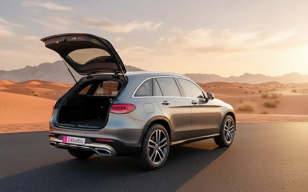 Mercedes Glc300 2023 Silver rear view showing taillights