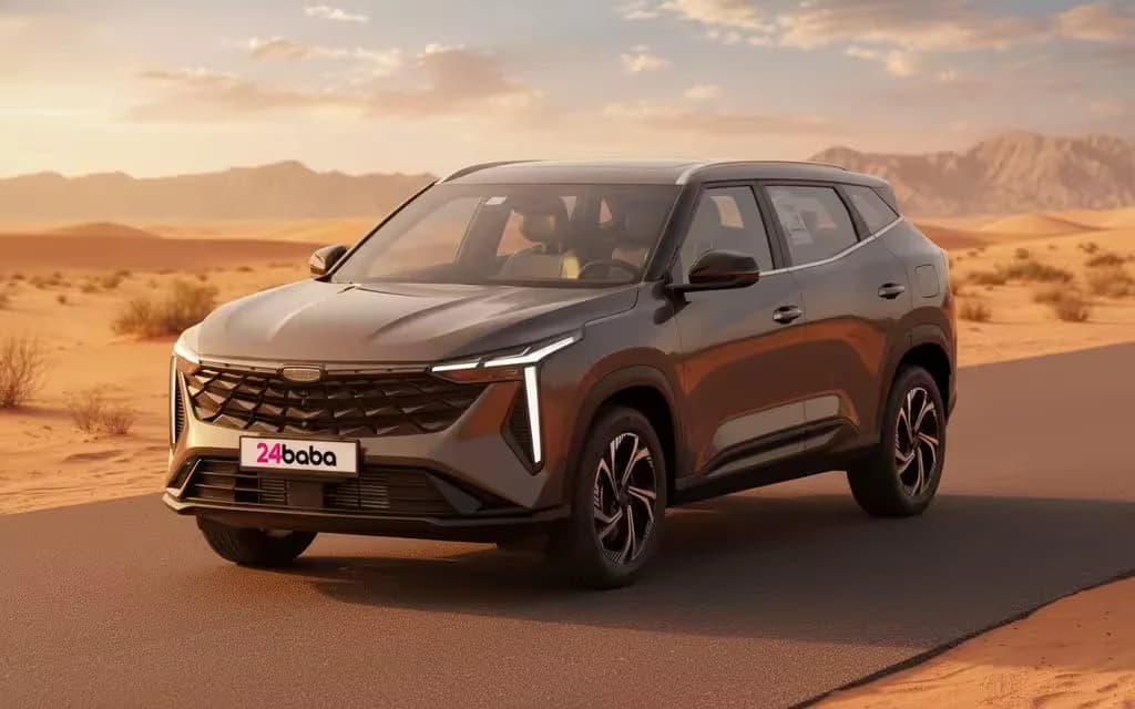 Geely Cityray 2026 Grey front view with headlights – rental in Dubai