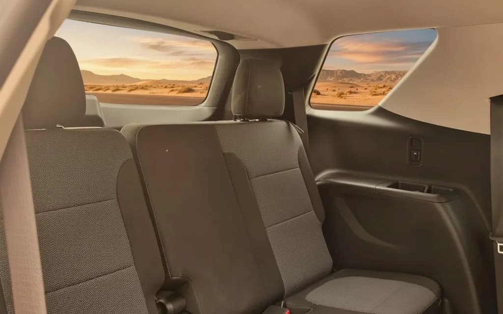 Chevrolet Traverse 2021 Grey front view with headlights – rental in Dubai