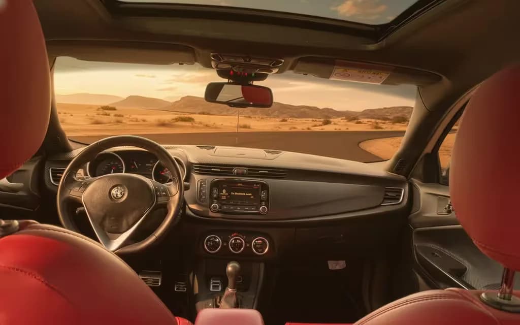 AlfaRomeo Giulietta 2020 dashboard and infotainment – rental in Dubai