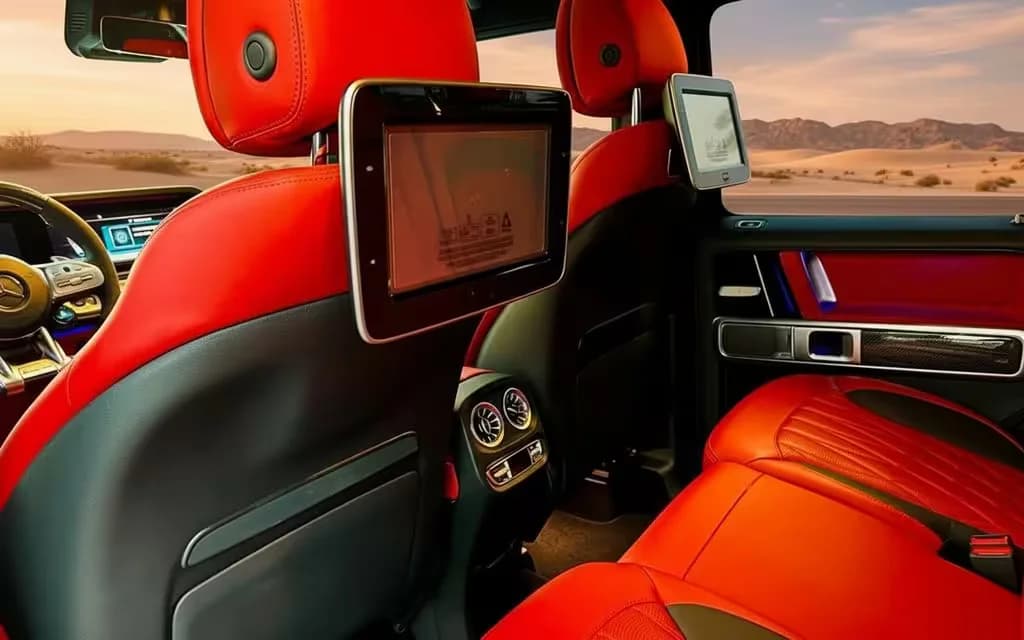 Mercedes G63 2020 interior view showing trim – rental in Dubai