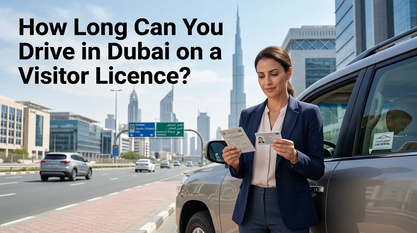 How long can you drive in Dubai on a visitor licence?