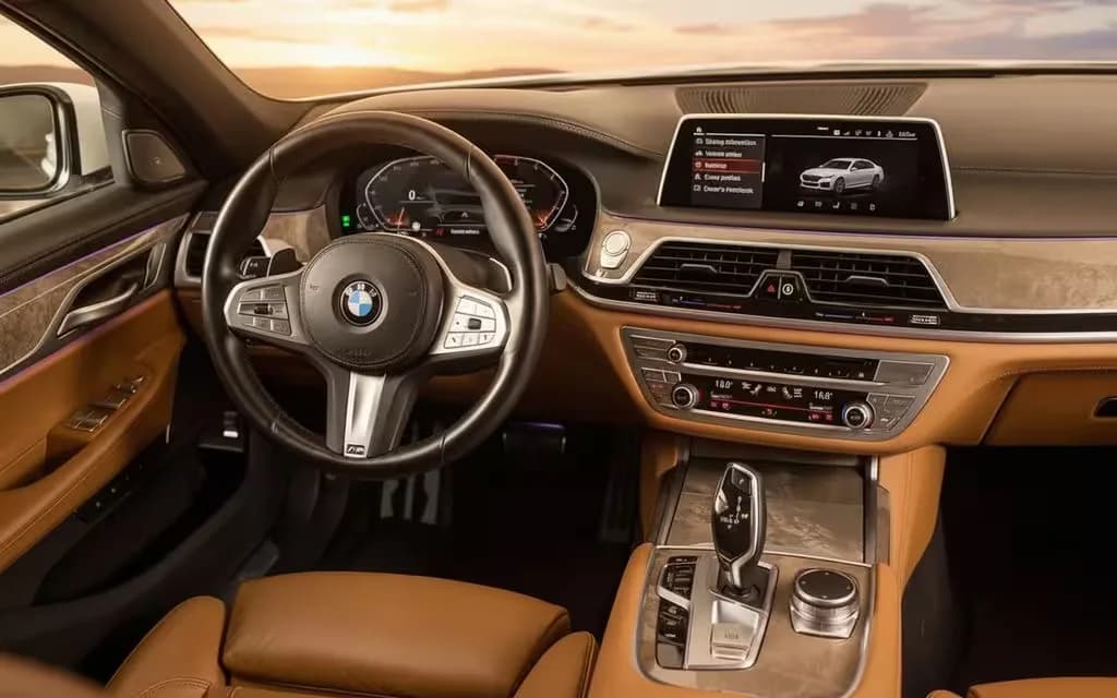 Bmw 730 2021 interior view showing trim – rental in Dubai