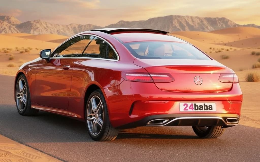 Mercedes E400 2020 Red rear view showing taillights
