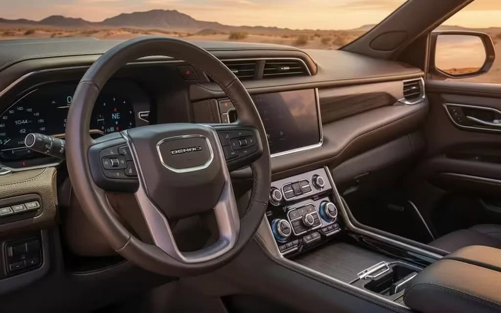 Gmc Yukon 2023 dashboard and infotainment – rental in Dubai