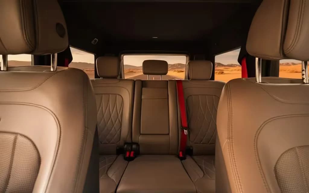 Mercedes G63 2024 leather seats and cabin – rental in Dubai