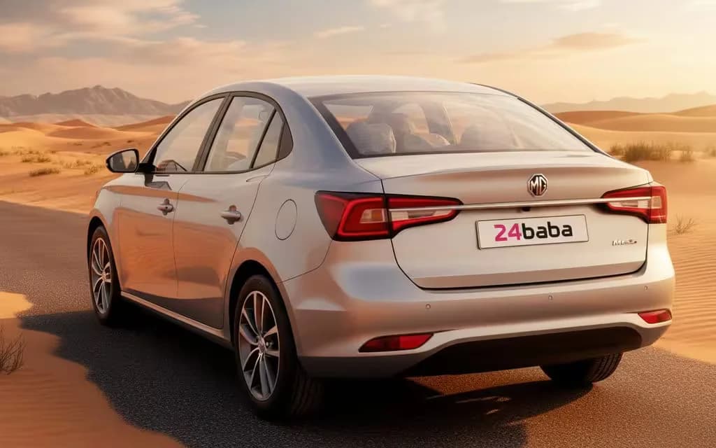 Mg 5 2025 Grey rear view showing taillights – rental in Dubai