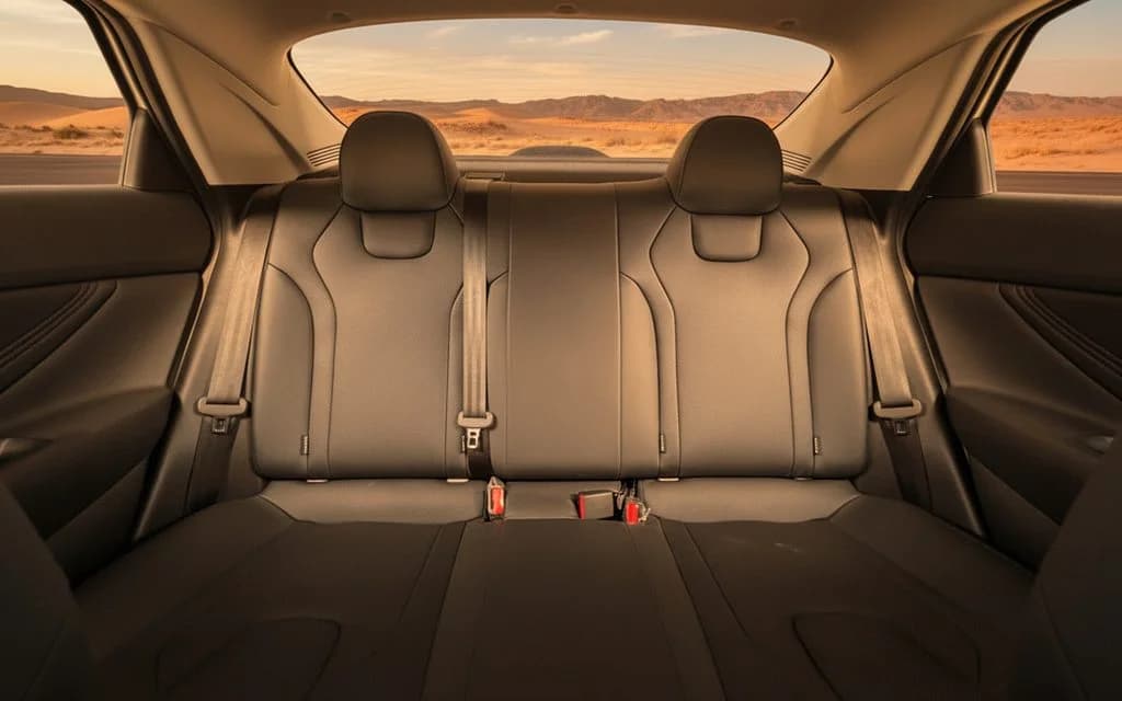 Hyundai Elantra 2025 leather seats and cabin – rental in Dubai
