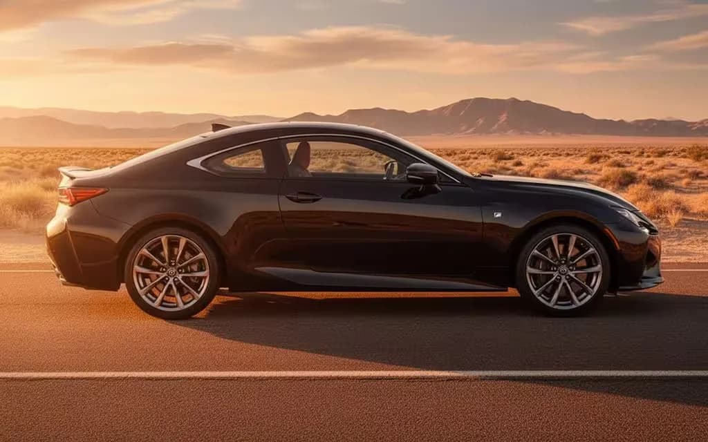 Lexus Rc 2021 Black side profile – rental in Dubai