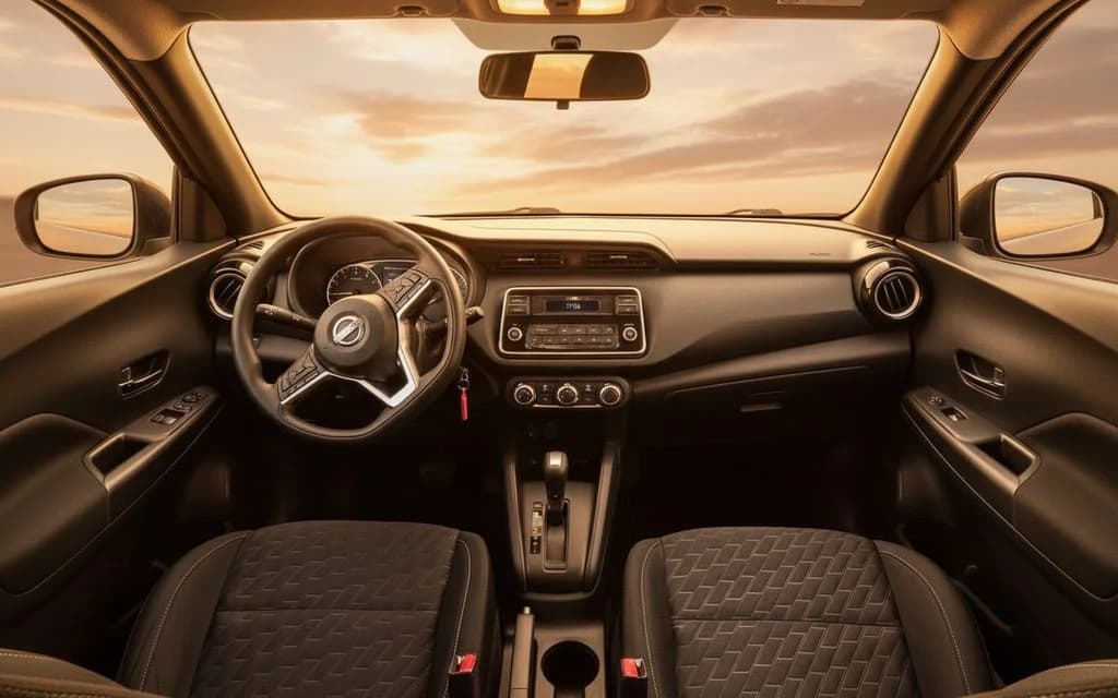 Nissan Kicks 2024 interior view showing trim – rental in Dubai