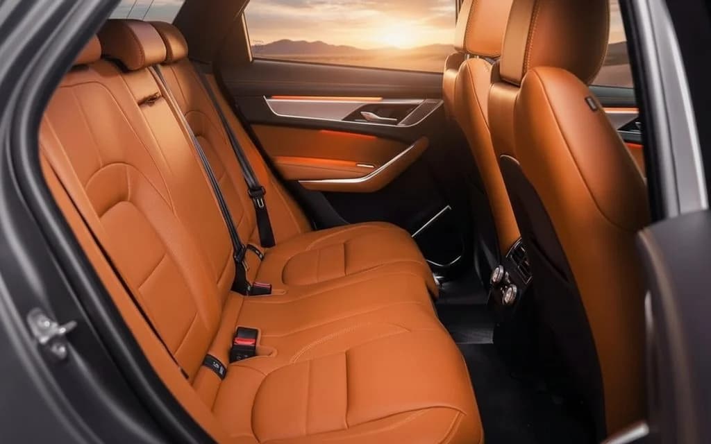Jaguar F Pace 2024 leather seats and cabin – rental in Dubai