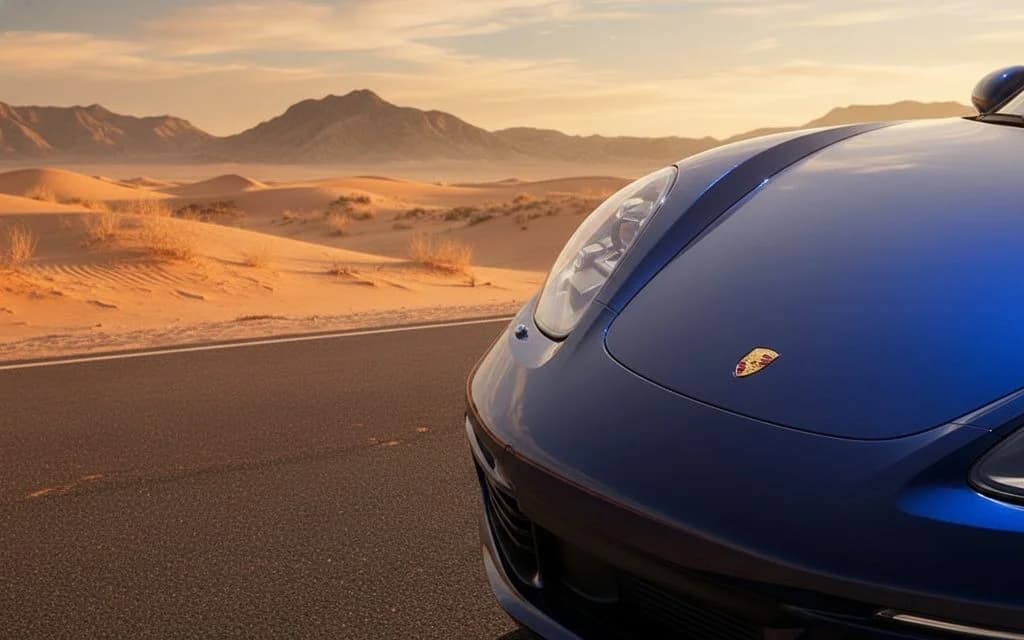 Porsche Boxster 2024 Black front view with headlights