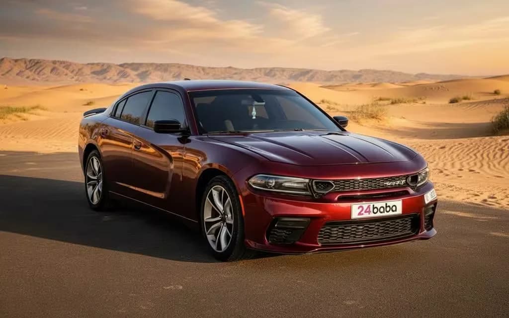 Dodge Charger 2021 Red front view with headlights