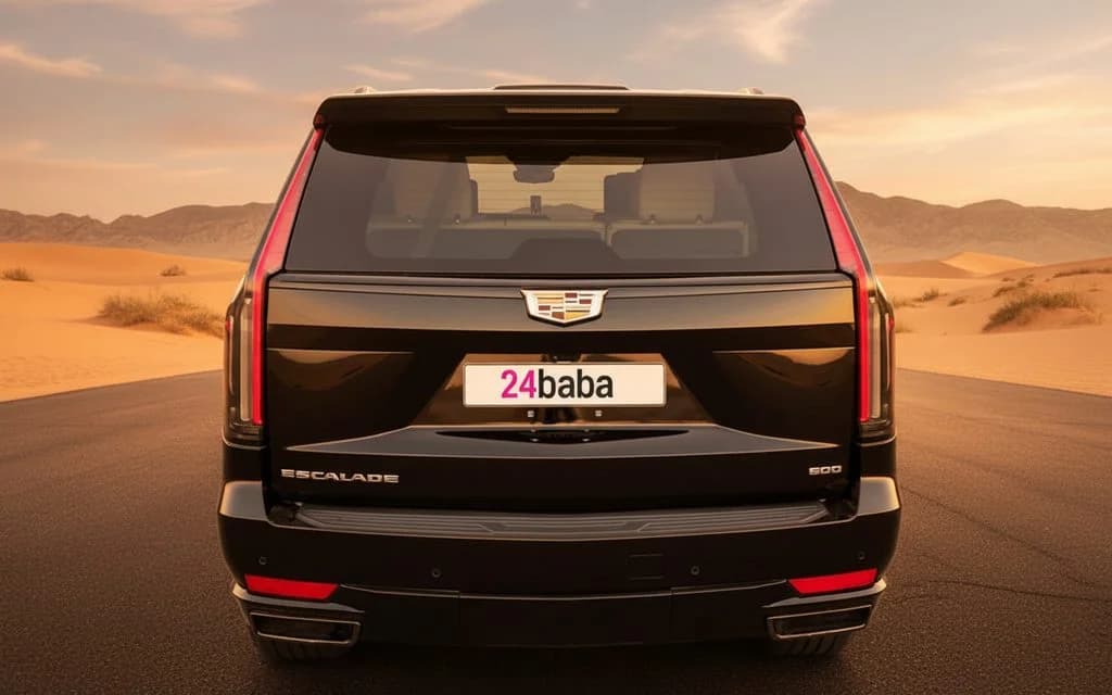 Cadillac Escalade 2024 Black rear view showing taillights