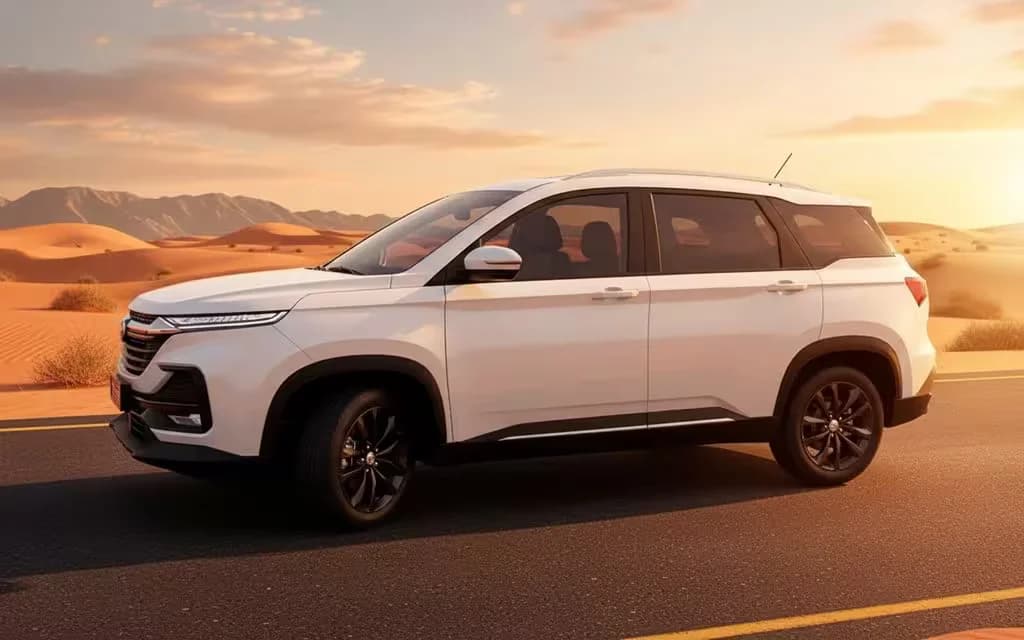 Chevrolet Captiva 2026 White side profile – rental in Dubai