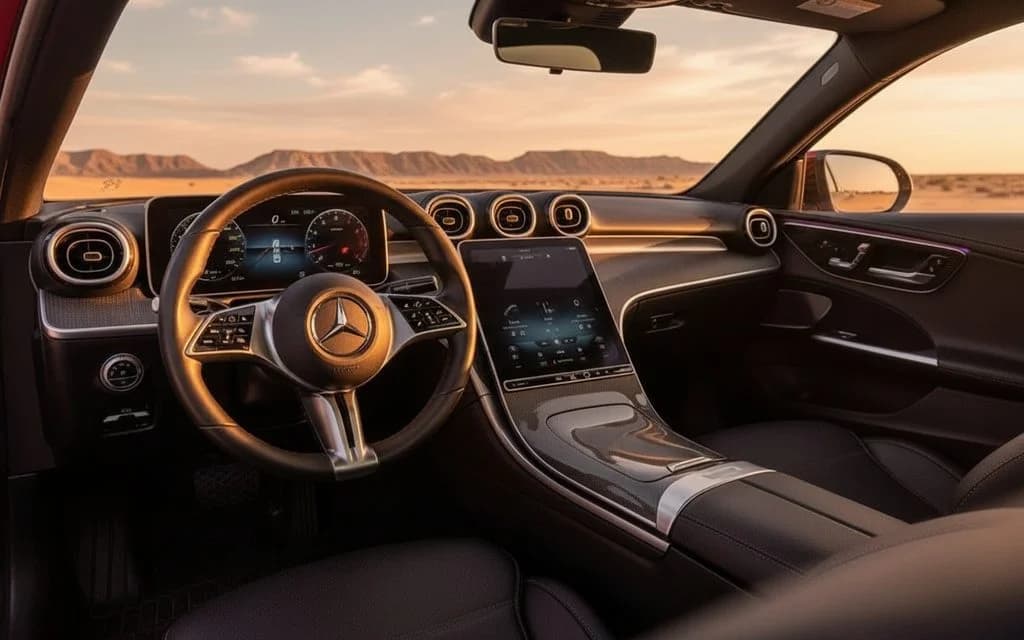 Mercedes C300 2022 dashboard and infotainment