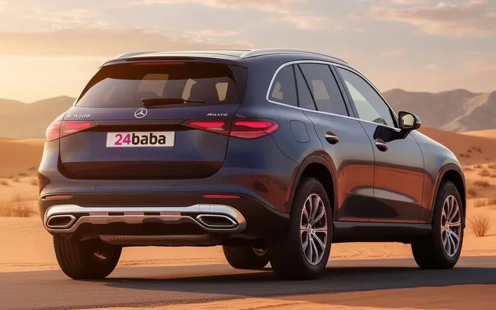 Mercedes Glc300 2021 Blue rear view showing taillights