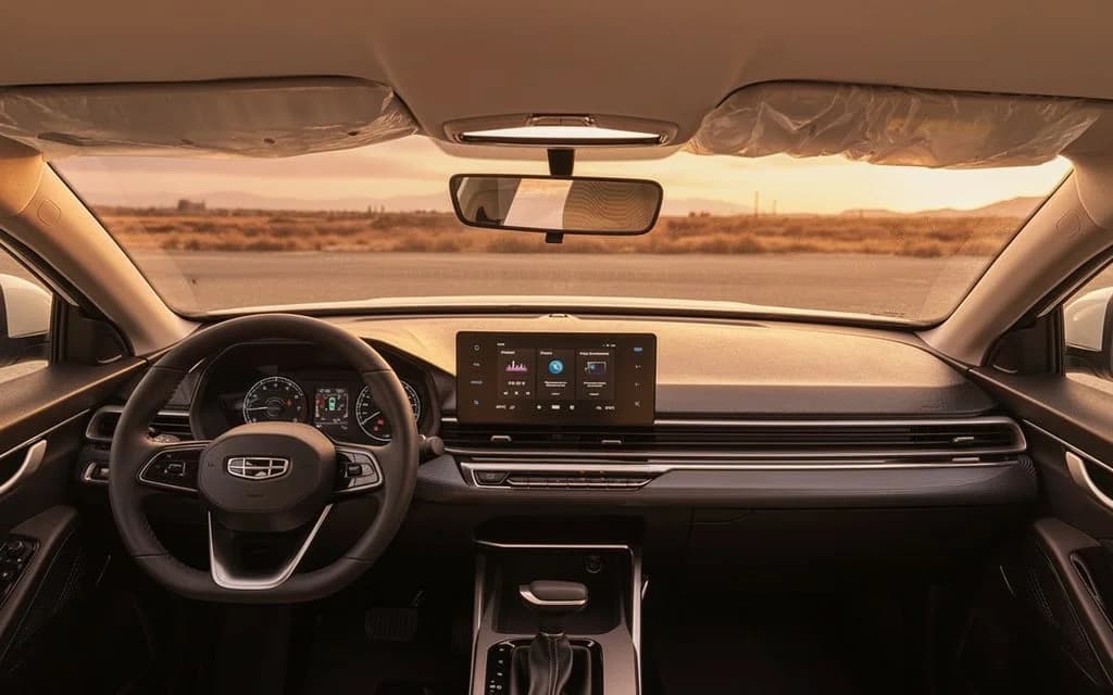 Geely Emgrand 2025 interior view showing trim – rental in Dubai