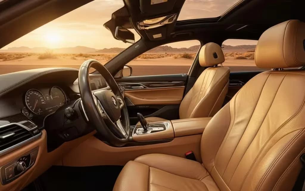 Bmw 730 2022 interior view showing trim – rental in Dubai
