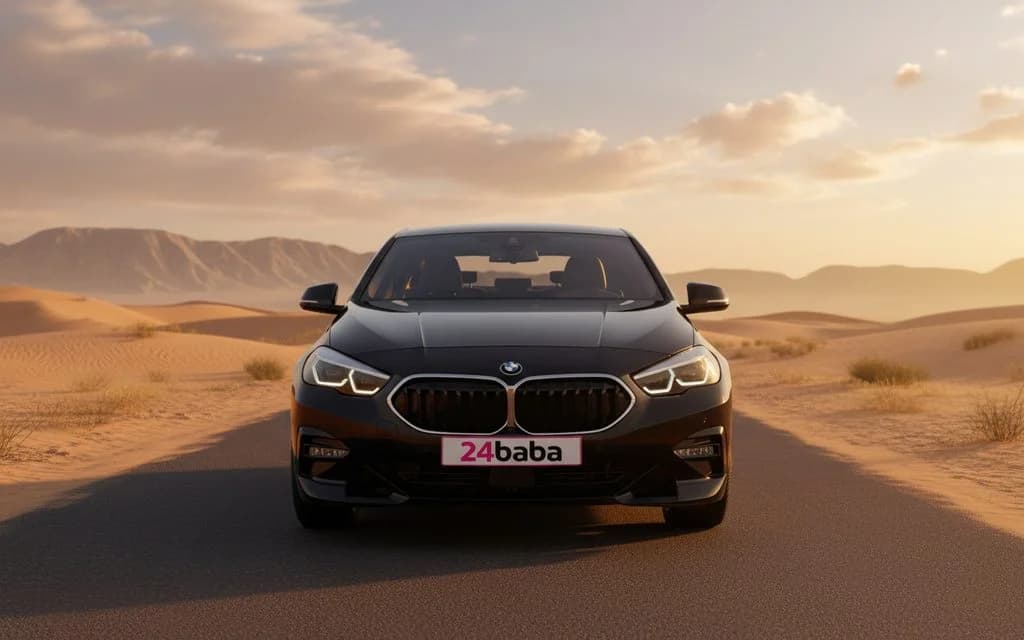 Bmw 228 2022 Black front view with headlights