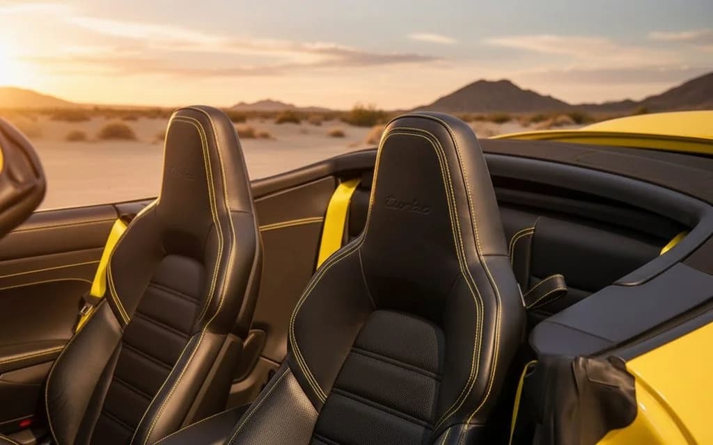 Porsche 911 2023 leather seats and cabin – rental in Dubai