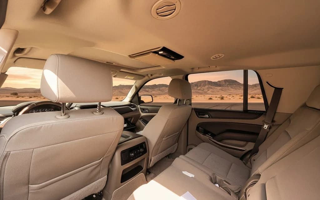 Chevrolet Tahoe 2025 leather seats and cabin – rental in Dubai