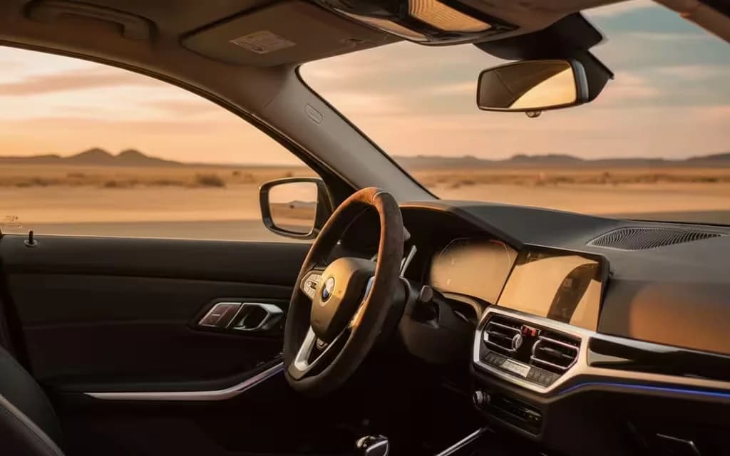 Bmw 320 2022 dashboard and infotainment – rental in Dubai