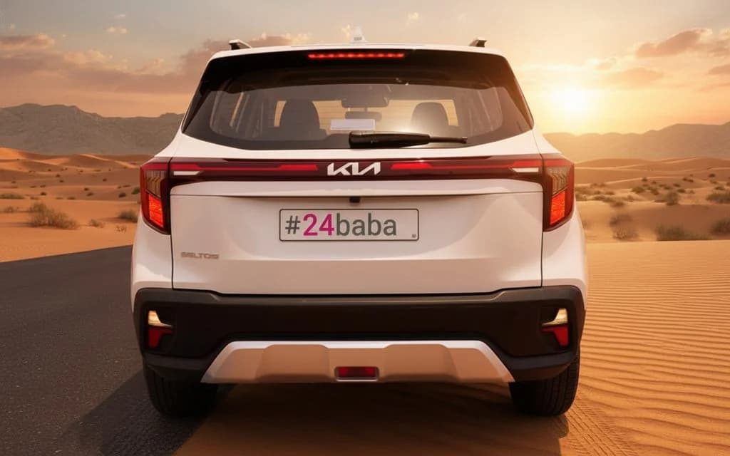 Kia Seltos 2024 White rear view showing taillights