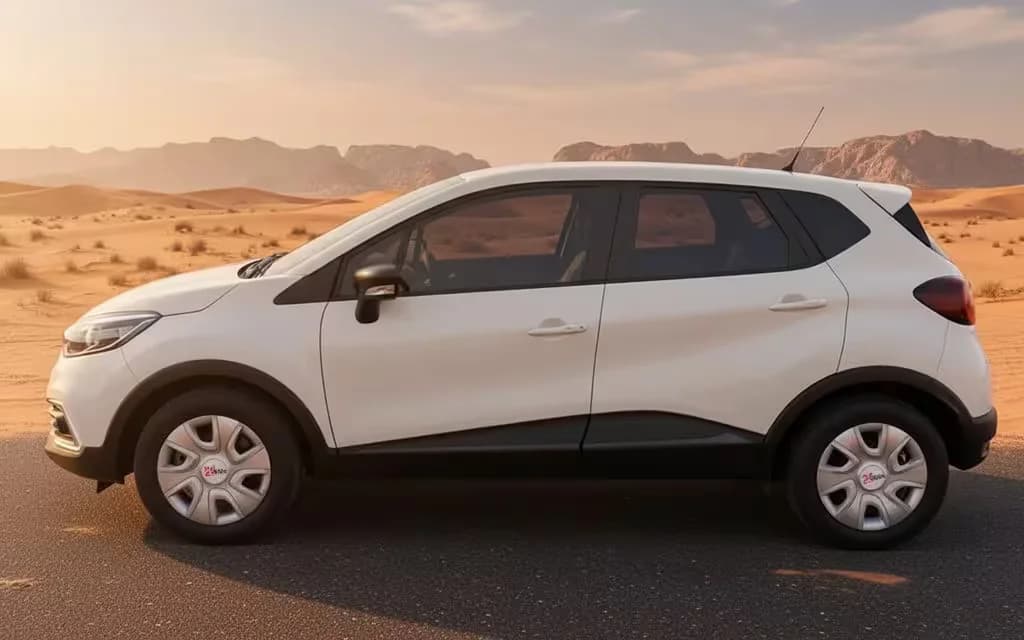 Renault Kaptur 2025 White side profile – rental in Dubai