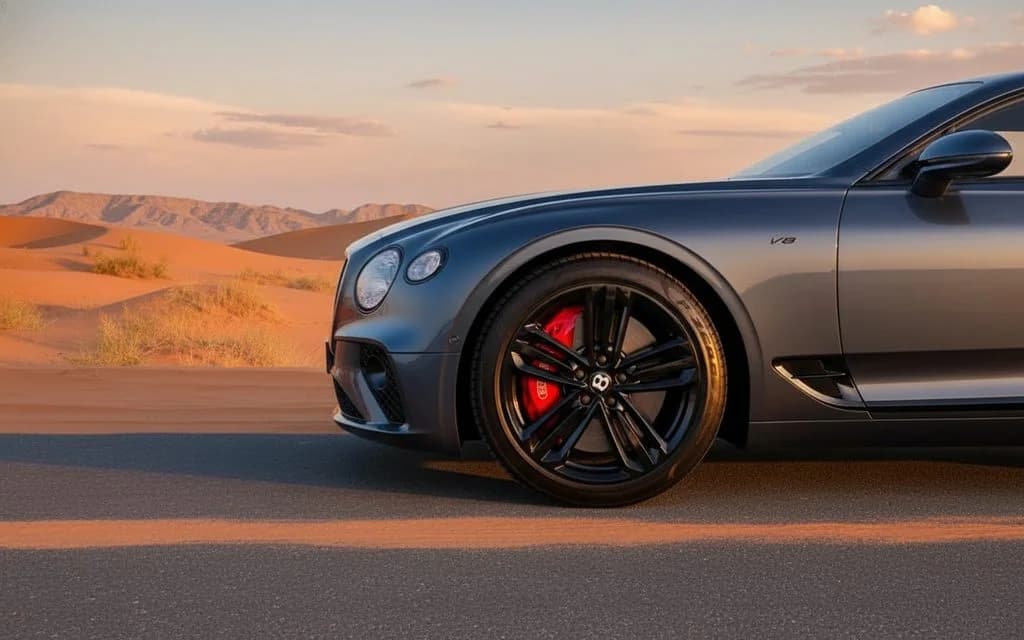 Bentley ContinentalGt Gtc 2020 alloy wheel close up – rental in Dubai