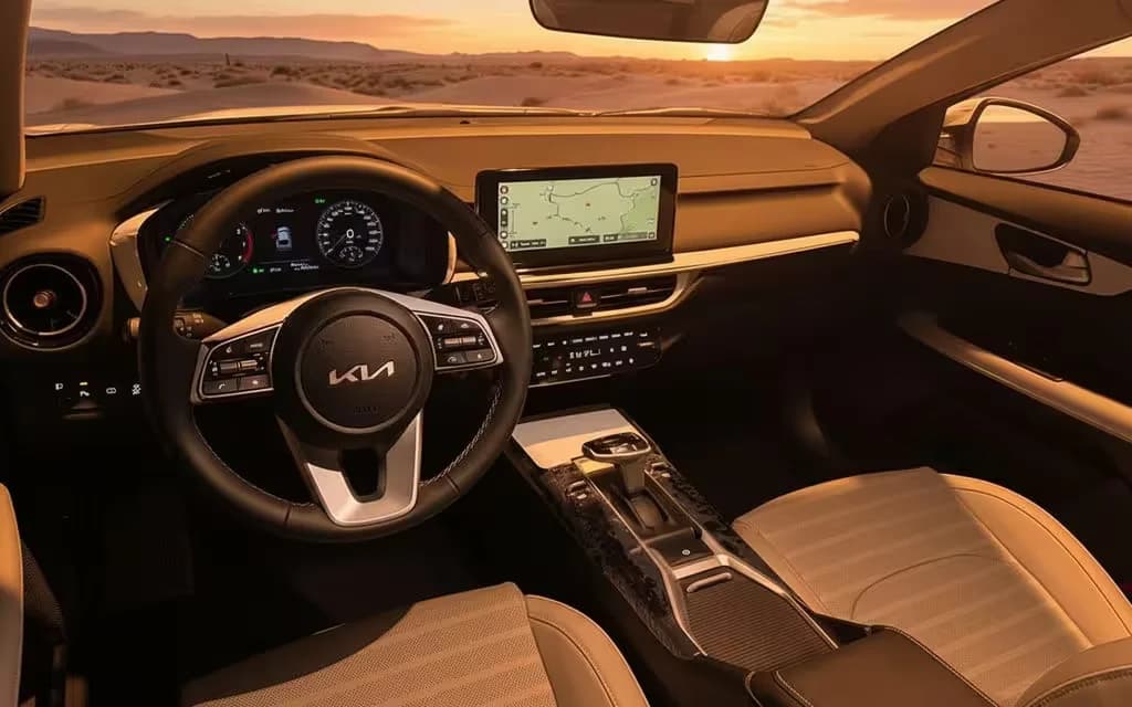 Kia K3 2024 dashboard and infotainment – rental in Dubai