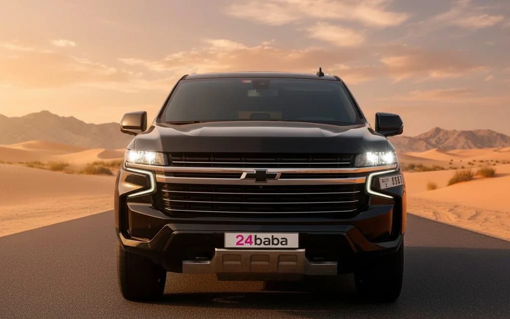 Chevrolet Tahoe 2023 Black front view with headlights