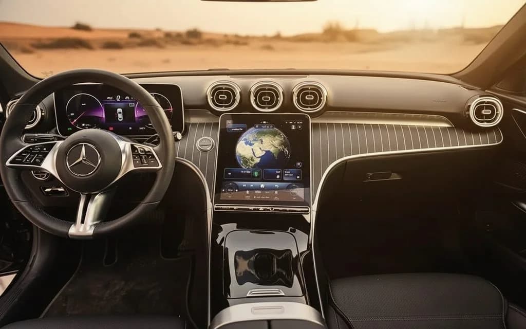 Mercedes C200 2024 dashboard and infotainment