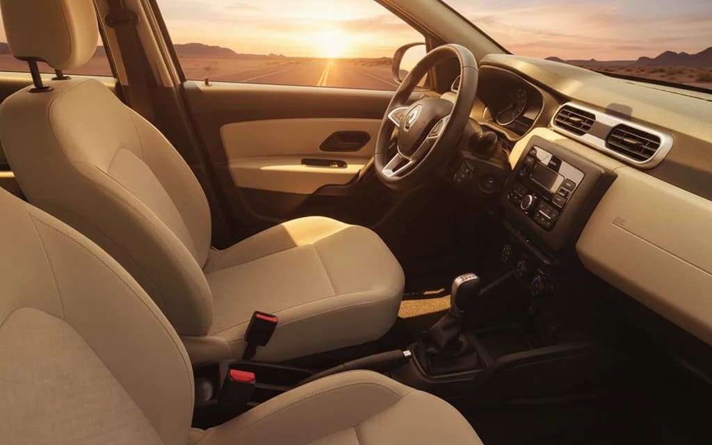 Renault Duster 2020 leather seats and cabin – rental in Dubai