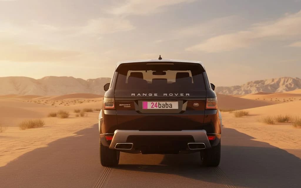 LandRover RangeRoverSport 2021 Black rear view showing taillights – rental in Dubai