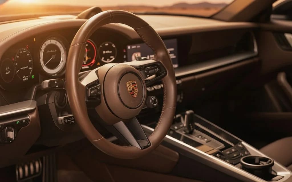 Porsche 911 2022 dashboard and infotainment – rental in Dubai