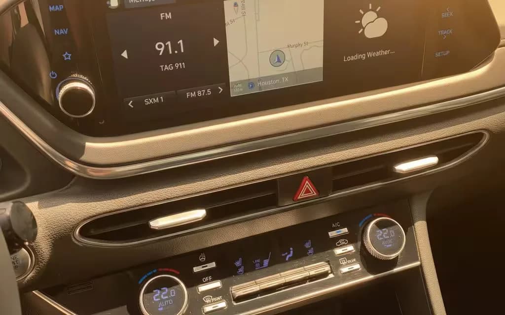 Hyundai Sonata 2021 interior view showing trim – rental in Dubai