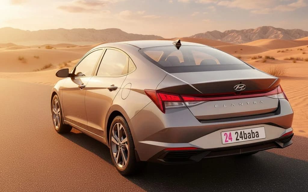 Hyundai Elantra 2022 Grey rear view showing taillights
