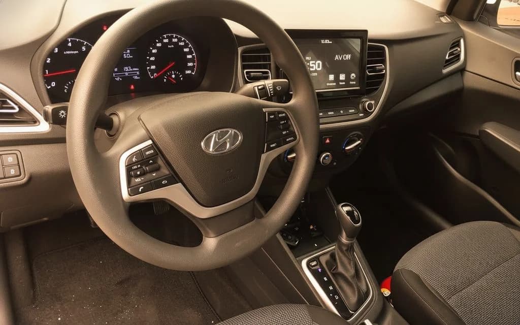 Hyundai Accent 2020 interior view showing trim – rental in Dubai