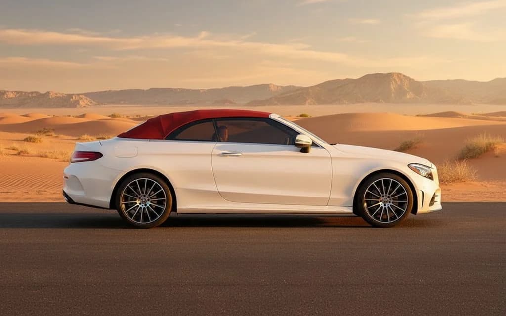 Mercedes C300 2023 White side profile