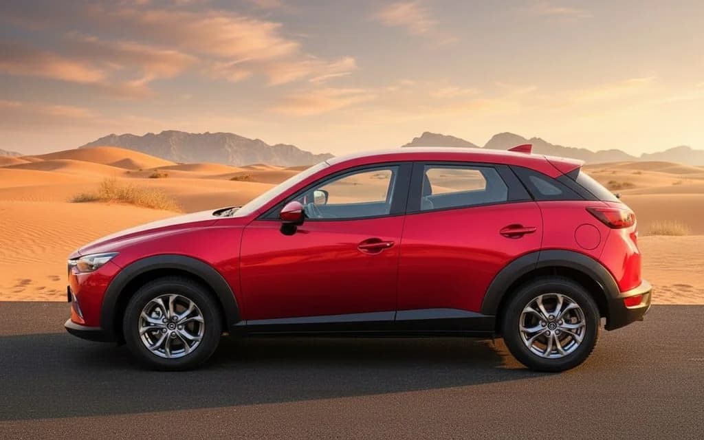 Mazda Cx 3 2025 Red side profile – rental in Dubai